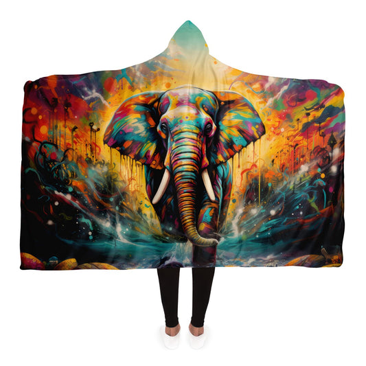 Elephant Dreamscape -Hooded Blanket