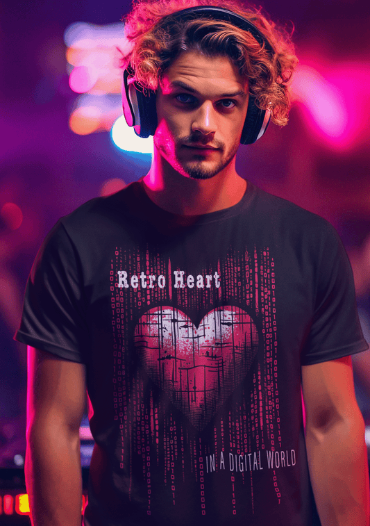 Retro Heart in a Digital World T-shirt - Unisex